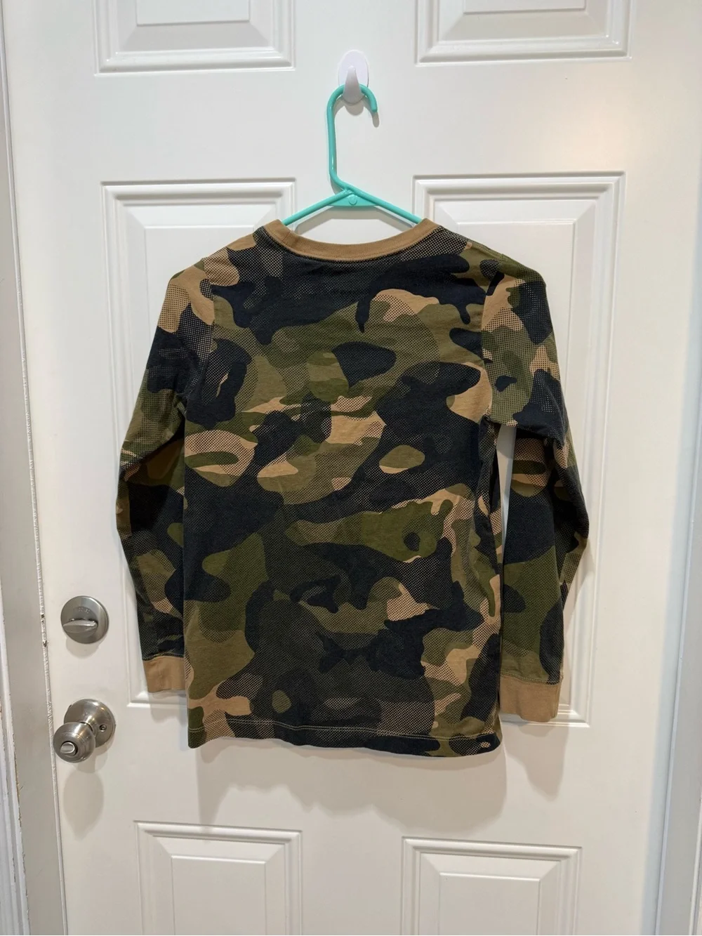 Nike Camo Long-Sleeve Tee with Bright Orange Logo